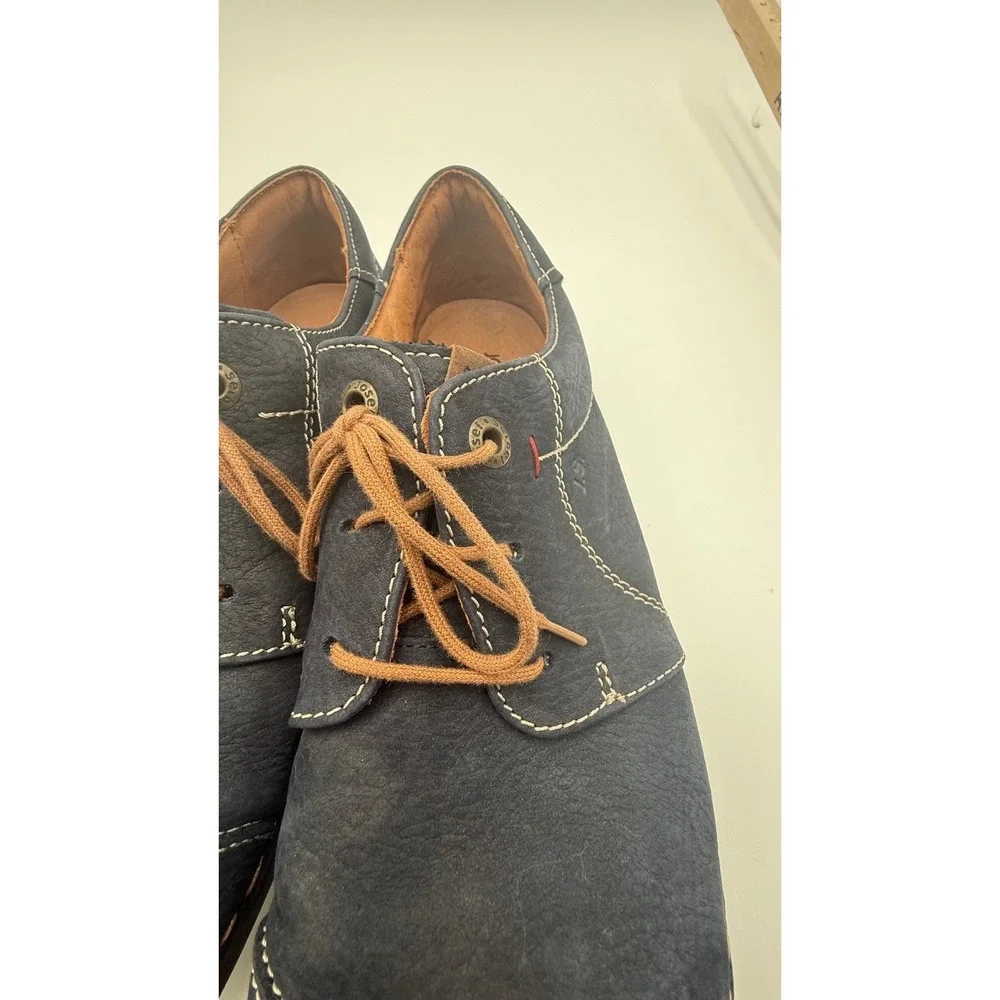 Josef‎ Seibel Anvers 08 Men's 43 Navy Leather Comfort Oxfords - Wide Fit